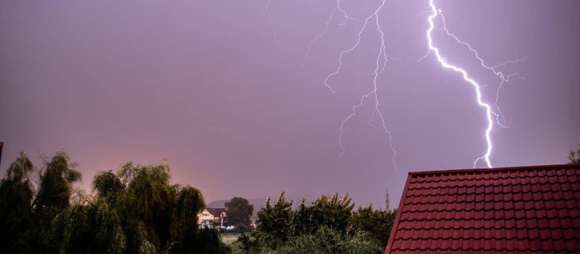 Lightning strike above a house - Roofing Company Baltimore County MD - Home Crafters Roofing and Contracting